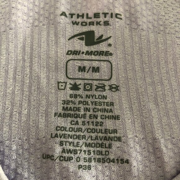 Athletic Works Dri-More Activewear Sh Slv Crew Neck Nylon Top Lavender Sz M NWOT - Picture 6 of 8